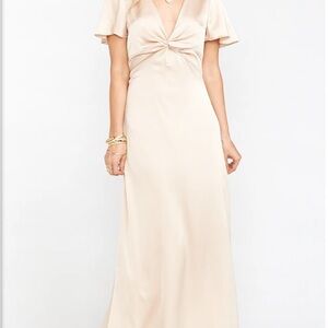 Show Me Your MuMu Cream Twist Front Maxi Dress